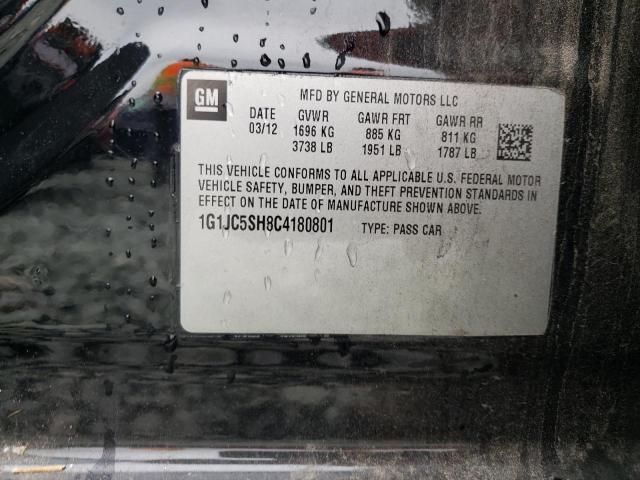 Photo 10 from auction – 2012 CHEVROLET SONIC LT with VIN 1G1JC5SH8C4180801