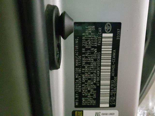 Photo 10 from auction – 2007 TOYOTA CAMRY CE with VIN 4T1BE46K97U093805