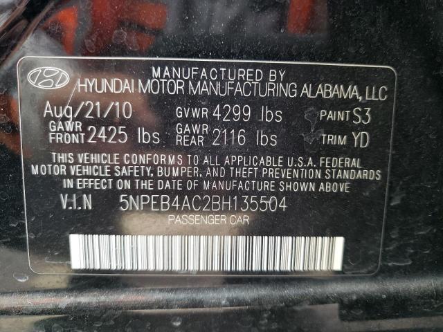 Photo 10 from auction – 2011 HYUNDAI SONATA GLS with VIN 5NPEB4AC2BH135504