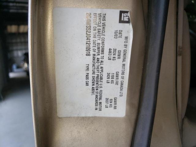 Photo 10 from auction – 2004 BUICK CENTURY CU with VIN 2G4WS52J041210918