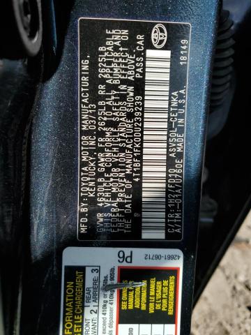 Photo 10 from auction – 2013 TOYOTA CAMRY L with VIN 4T1BF1FK0DU239239