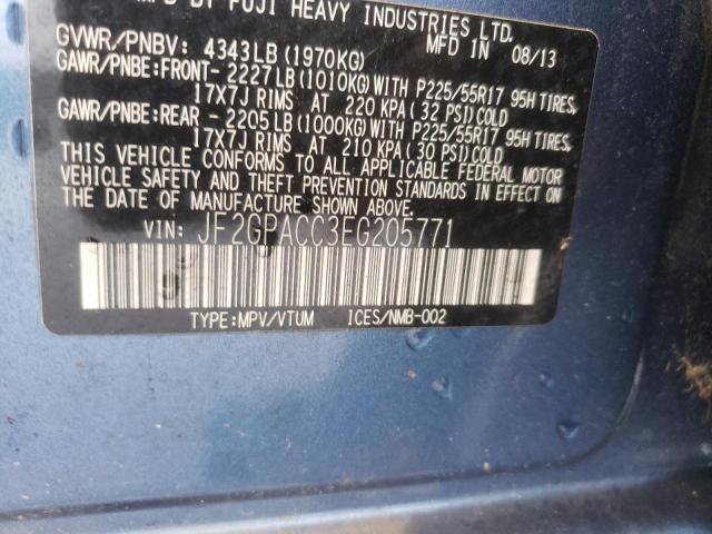 Photo 10 from auction – 2014 SUBARU XV CROSSTR with VIN JF2GPACC3EG205771