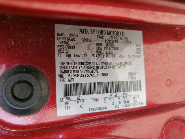 Photo 10 from auction – 2006 LINCOLN NAVIGATOR with VIN 5LMFU27576LJ11592