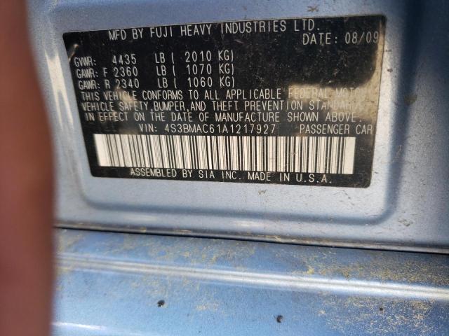 Photo 10 from auction – 2010 SUBARU LEGACY 2.5 with VIN 4S3BMAC61A1217927