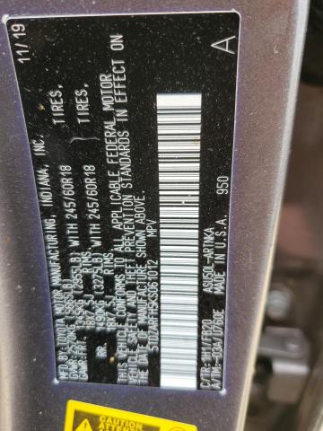 Photo 10 from auction – 2019 TOYOTA HIGHLANDER with VIN 5TDZARFH5KS061012