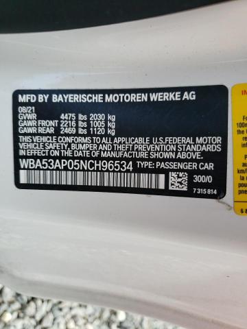 Photo 10 from auction – 2022 BMW 430I with VIN WBA53AP05NCH96534