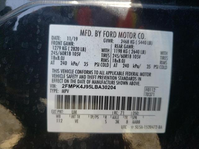 Photo 10 from auction – 2020 FORD EDGE SEL with VIN 2FMPK4J95LBA30204