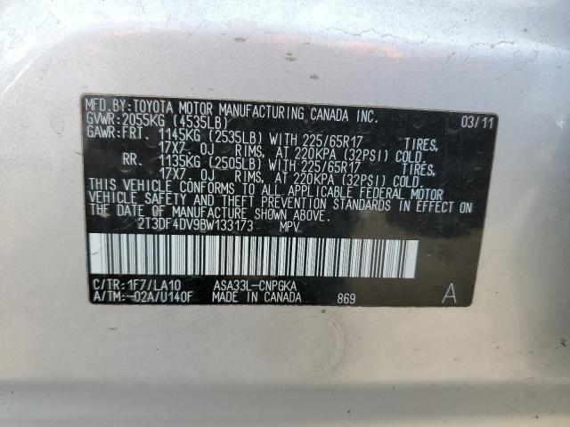 Photo 10 from auction – 2011 TOYOTA RAV4 LIMIT with VIN 2T3DF4DV9BW133173