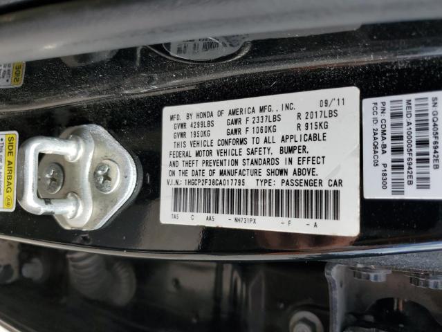 Photo 10 from auction – 2012 HONDA ACCORD LX with VIN 1HGCP2F38CA017795