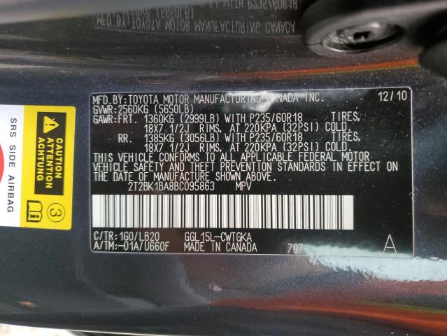 Photo 10 from auction – 2011 LEXUS RX 350 with VIN 2T2BK1BA8BC095863