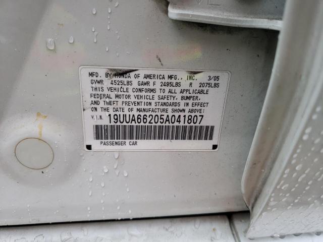 Photo 10 from auction – 2005 ACURA TL with VIN 19UUA66205A041807