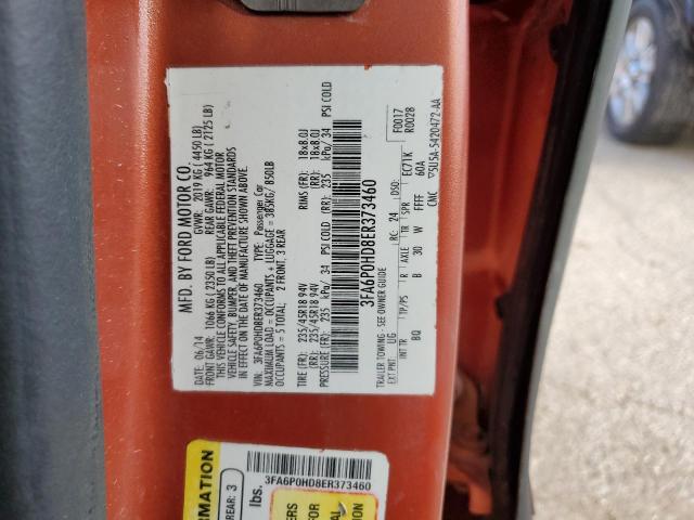 Photo 10 from auction – 2014 FORD FUSION SE with VIN 3FA6P0HD8ER373460