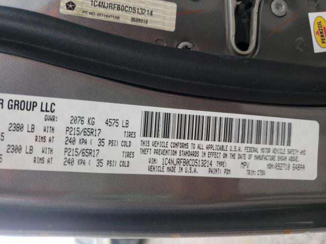 Photo 10 from auction – 2012 JEEP PATRIOT LA with VIN 1C4NJRFB0CD513214