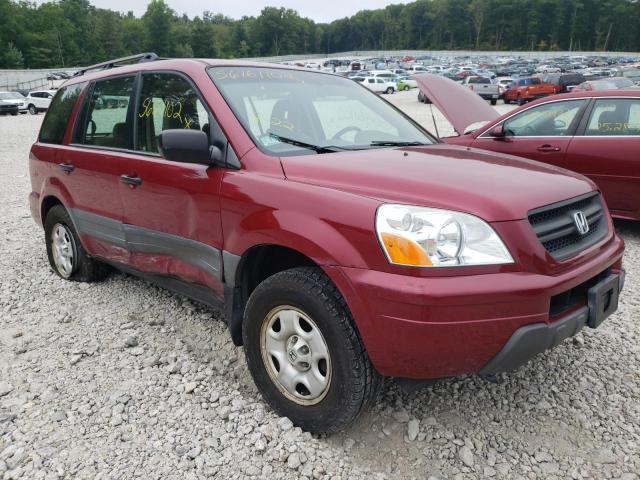 HONDA PILOT LX 2005 with VIN 2HKYF18155H529863 - Photo from auction