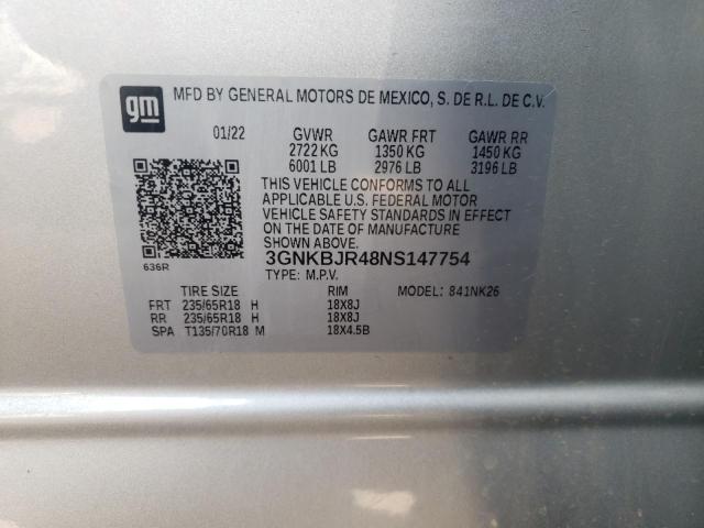 Photo 10 from auction – 2022 CHEVROLET BLAZER 3LT with VIN 3GNKBJR48NS147754