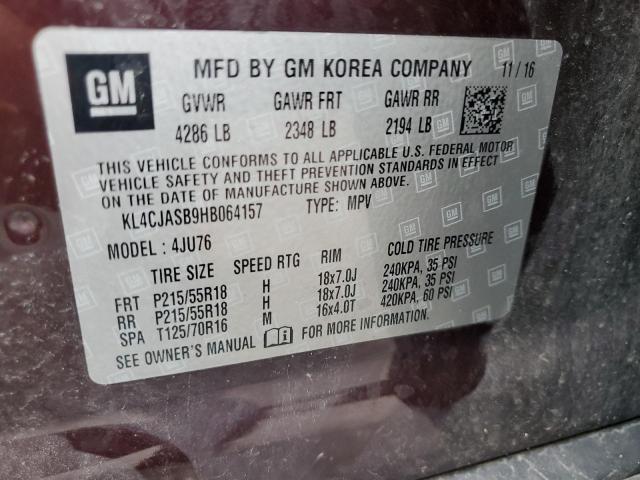 Photo 10 from auction – 2017 BUICK ENCORE PRE with VIN KL4CJASB9HB064157
