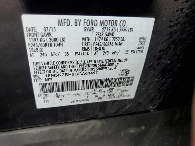 Photo 10 from auction – 2016 FORD EXPLORER with VIN 1FM5K7BH6GGA61457