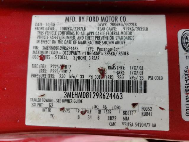 Photo 10 from auction – 2009 MERCURY MILAN PREM with VIN 3MEHM08129R624463