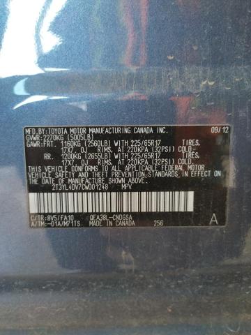 Photo 10 from auction – 2012 TOYOTA RAV4 EV with VIN 2T3YL4DV7CW001248