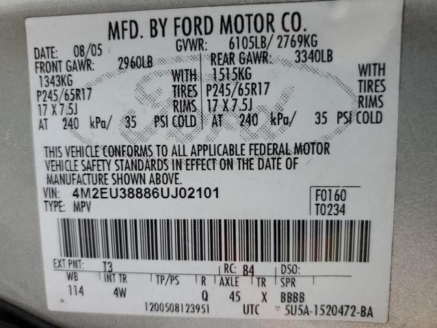 Photo 10 from auction – 2006 MERCURY MOUNTAINEE with VIN 4M2EU38886UJ02101