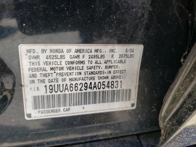 Photo 10 from auction – 2004 ACURA TL with VIN 19UUA66294A054831