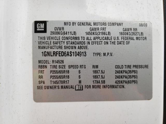 Photo 10 from auction – 2010 CHEVROLET TRAVERSE L with VIN 1GNLRFED6AS104913