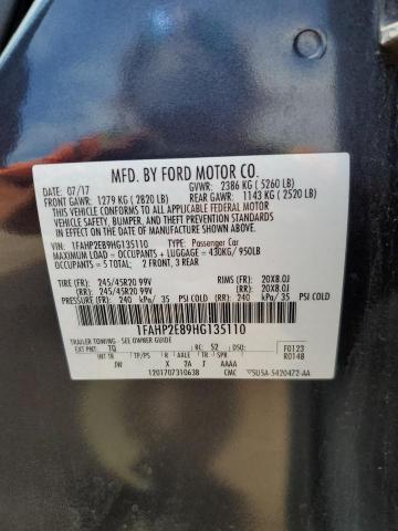 Photo 10 from auction – 2017 FORD TAURUS SEL with VIN 1FAHP2E89HG135110