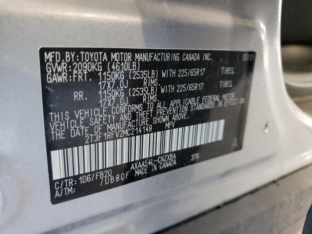 Photo 10 from auction – 2021 TOYOTA RAV4 LE with VIN 2T3F1RFV2MC214148