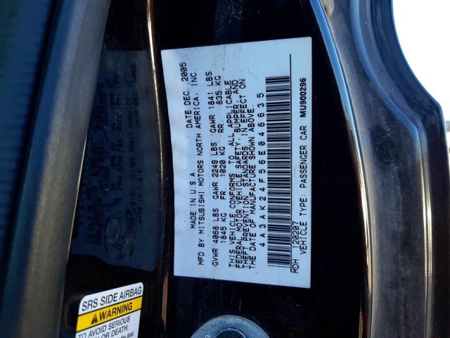 Photo 10 from auction – 2006 MITSUBISHI ECLIPSE GS with VIN 4A3AK24F56E046635