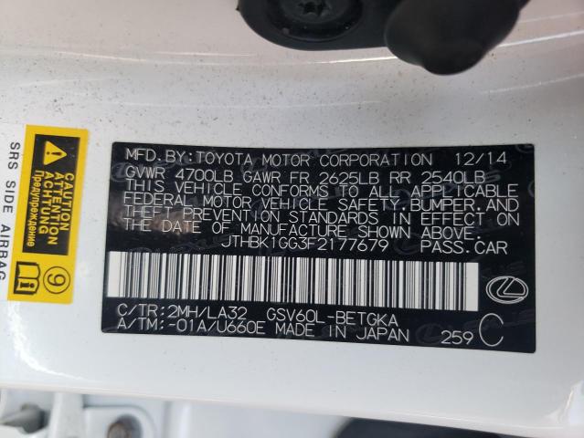 Photo 10 from auction – 2015 LEXUS ES 350 with VIN JTHBK1GG3F2177679