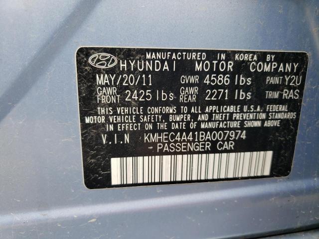 Photo 10 from auction – 2011 HYUNDAI SONATA HYB with VIN KMHEC4A41BA007974