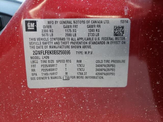Photo 10 from auction – 2014 CHEVROLET EQUINOX LT with VIN 2GNFLFEK8E6256696