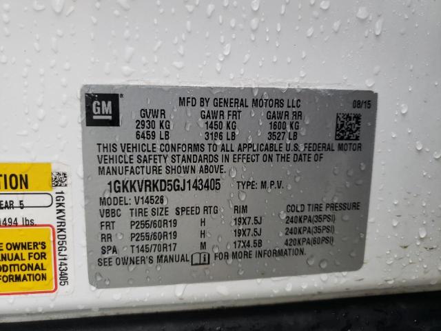 Photo 10 from auction – 2016 GMC ACADIA SLT with VIN 1GKKVRKD5GJ143405