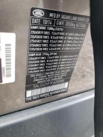 Photo 10 from auction – 2015 LAND ROVER RANGE ROVE with VIN SALGS2VF3FA200089