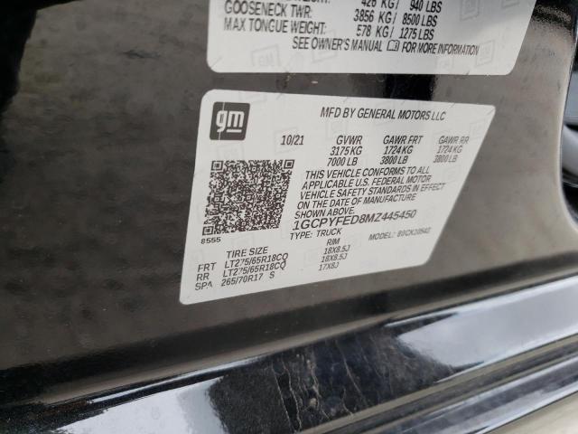 Photo 10 from auction – 2021 CHEVROLET SILVERADO with VIN 1GCPYFED8MZ445450