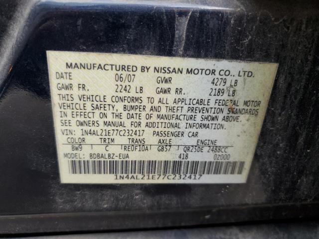 Photo 10 from auction – 2007 NISSAN ALTIMA 2.5 with VIN 1N4AL21E77C232417