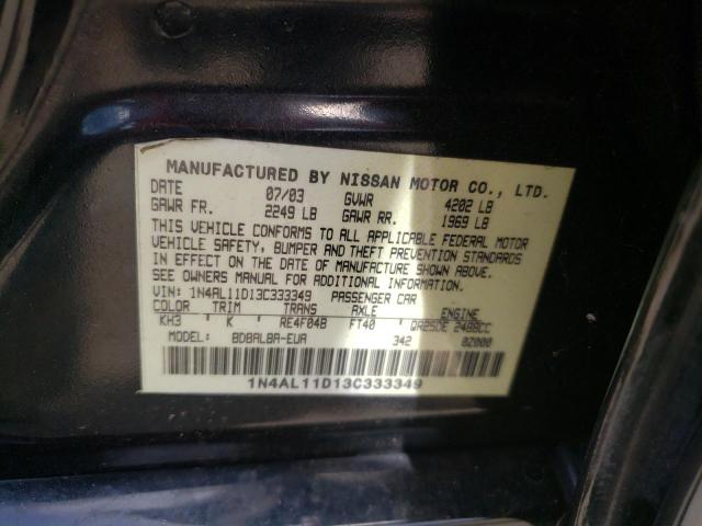 Photo 10 from auction – 2003 NISSAN ALTIMA BAS with VIN 1N4AL11D13C333349