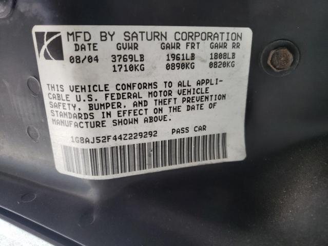 Photo 10 from auction – 2004 SATURN ION LEVEL with VIN 1G8AJ52F44Z229292