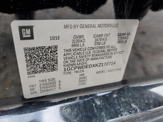 Photo 10 from auction – 2019 CHEVROLET SILVERADO with VIN 1GCPWDEDXKZ172714