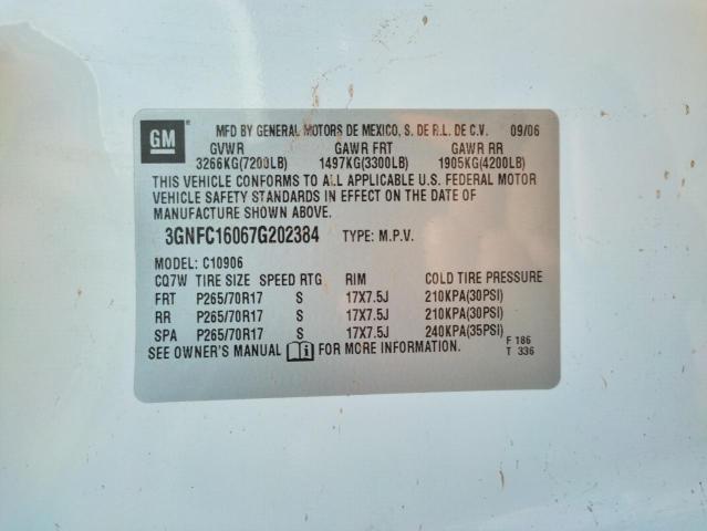 Photo 10 from auction – 2007 CHEVROLET SUBURBAN C with VIN 3GNFC16067G202384