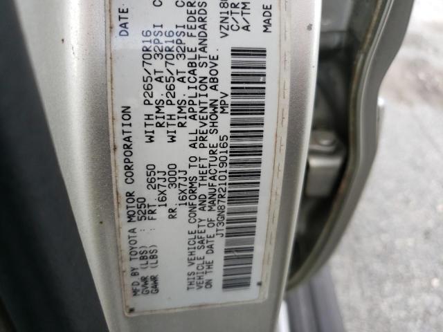 Photo 10 from auction – 2001 TOYOTA 4RUNNER LI with VIN JT3GN87R210190165