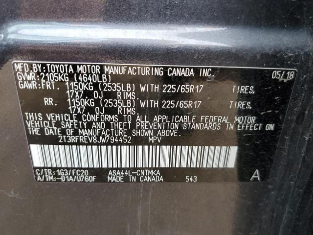 Photo 10 from auction – 2018 TOYOTA RAV4 ADVEN with VIN 2T3RFREV8JW794452