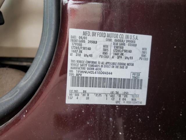 Photo 10 from auction – 2001 FORD EXCURSION with VIN 1FMNU42L41ED04344