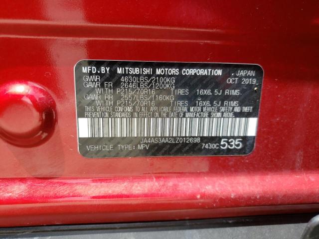 Photo 10 from auction – 2020 MITSUBISHI ECLIPSE CR with VIN JA4AS3AA2LZ012698