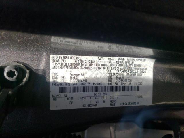 Photo 10 from auction – 2012 FORD FOCUS SE with VIN 1FAHP3F25CL117526
