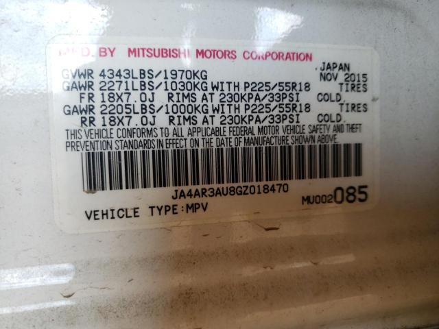 Photo 10 from auction – 2016 MITSUBISHI OUTLANDER with VIN JA4AR3AU8GZ018470