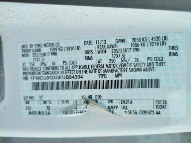 Photo 10 from auction – 2014 FORD ESCAPE SE with VIN 1FMCU0GX5EUB84304