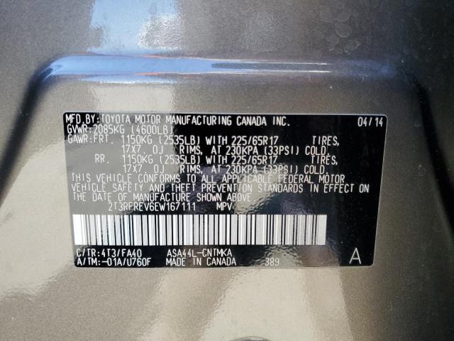 Photo 10 from auction – 2014 TOYOTA RAV4 XLE with VIN 2T3RFREV6EW167111