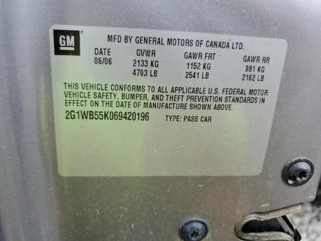 Photo 10 from auction – 2006 CHEVROLET IMPALA LS with VIN 2G1WB55K069420196