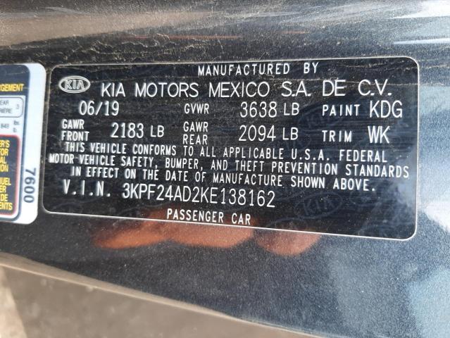 Photo 10 from auction – 2019 KIA FORTE FE with VIN 3KPF24AD2KE138162